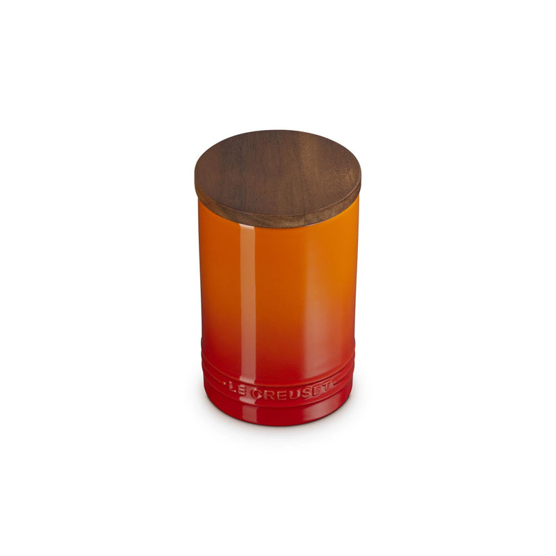 Le Creuset Stoneware Signature Storage Jar with Wooden Lid 770ml Volcanic