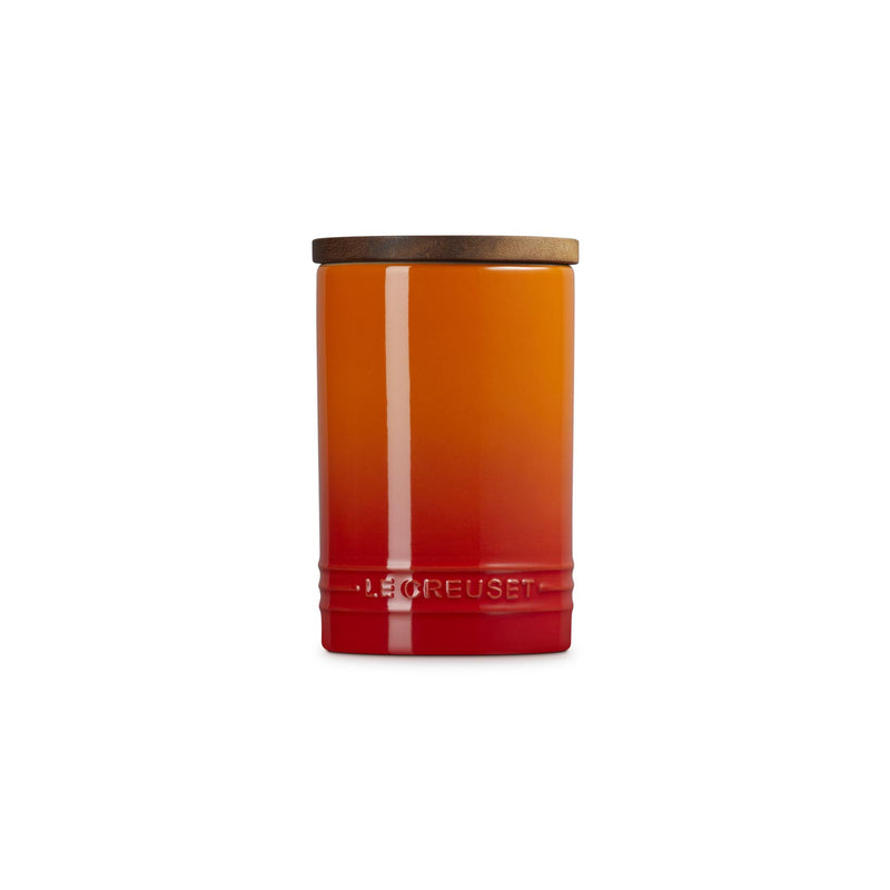 Le Creuset Stoneware Signature Storage Jar with Wooden Lid 770ml Volcanic
