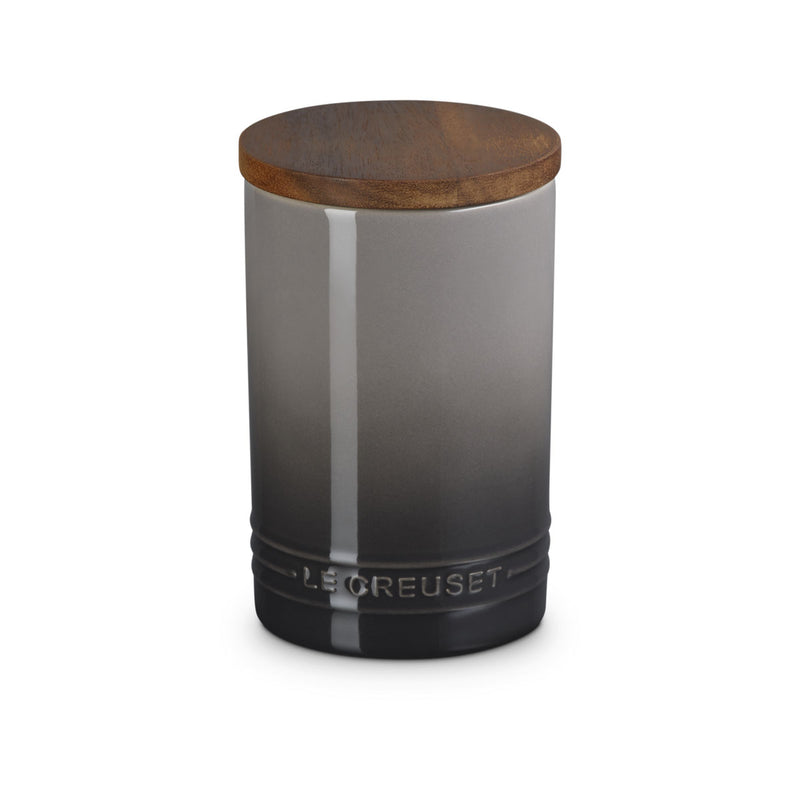 Le Creuset Stoneware Signature Storage Jar with Wooden Lid 770ml Flint