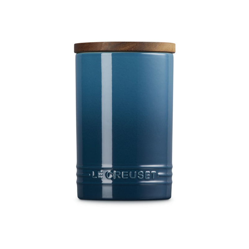 Le Creuset Stoneware Signature Storage Jar with Wooden Lid 770ml Deep Teal