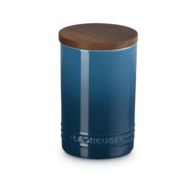 Le Creuset Stoneware Signature Storage Jar with Wooden Lid 770ml Deep Teal