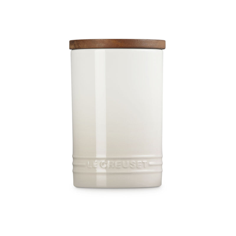 Le Creuset Stoneware Signature Storage Jar with Wooden Lid 770ml Meringue