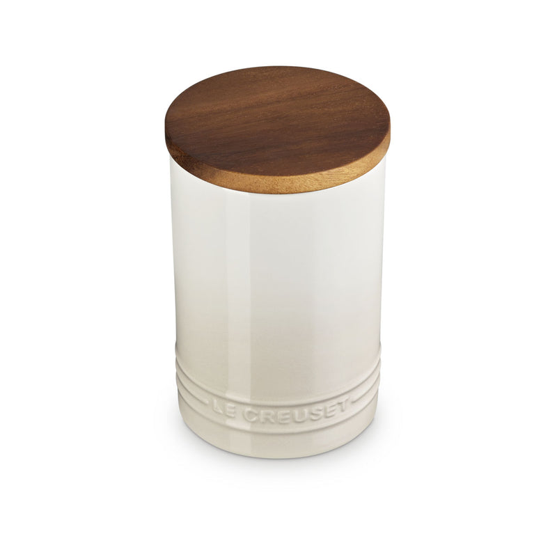Le Creuset Stoneware Signature Storage Jar with Wooden Lid 770ml Meringue