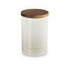 Le Creuset Stoneware Signature Storage Jar with Wooden Lid 770ml Meringue