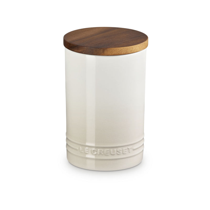 Le Creuset Stoneware Signature Storage Jar with Wooden Lid 770ml Meringue