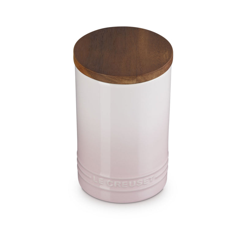 Le Creuset Stoneware Signature Storage Jar with Wooden Lid 770ml Shell Pink