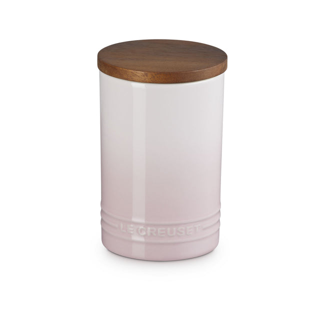 Le Creuset Stoneware Signature Storage Jar with Wooden Lid 770ml Shell Pink