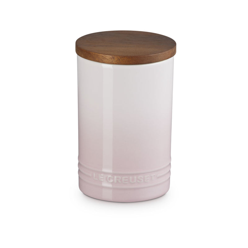 Le Creuset Stoneware Signature Storage Jar with Wooden Lid 770ml Shell Pink