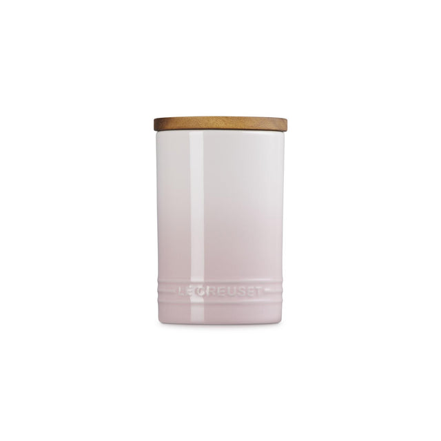 Le Creuset Stoneware Signature Storage Jar with Wooden Lid 770ml Shell Pink