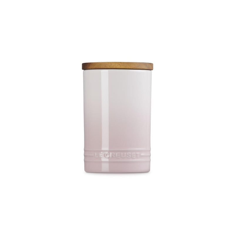Le Creuset Stoneware Signature Storage Jar with Wooden Lid 770ml Shell Pink
