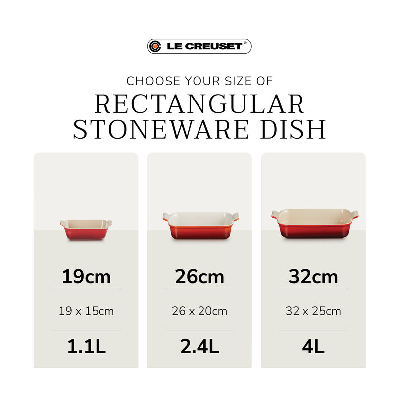 Le Creuset Stoneware Heritage Rectangular Dish 19cm Sea Salt