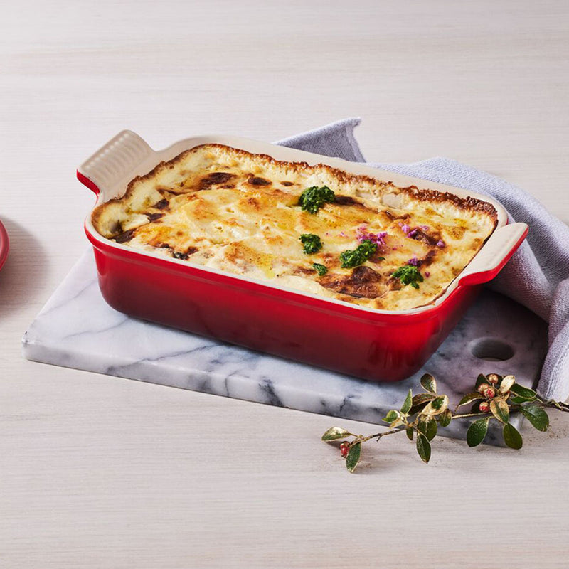 Le Creuset Stoneware Heritage Rectangular Dish 26cm Cerise