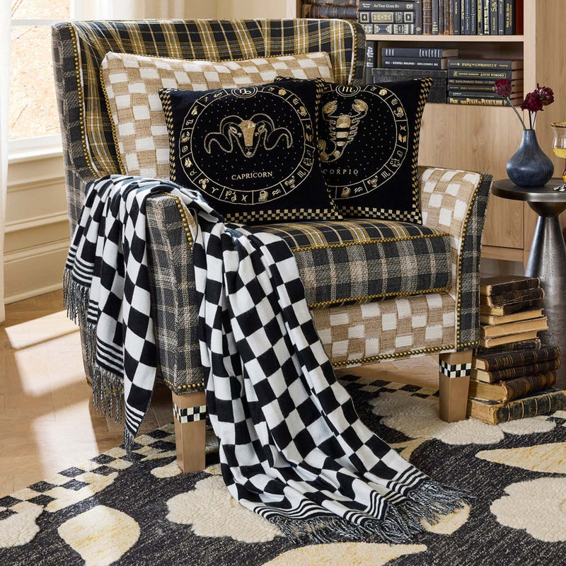 Mackenzie-Childs Black & White Check Throw