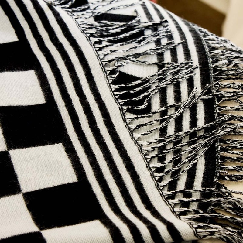 Mackenzie-Childs Black & White Check Throw