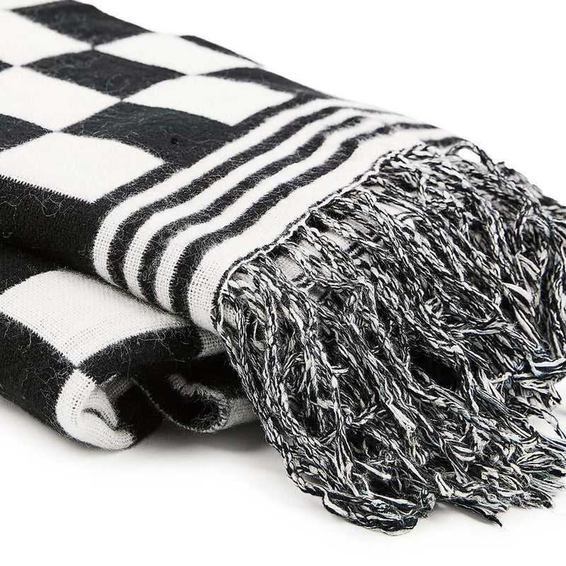 Mackenzie-Childs Black & White Check Throw