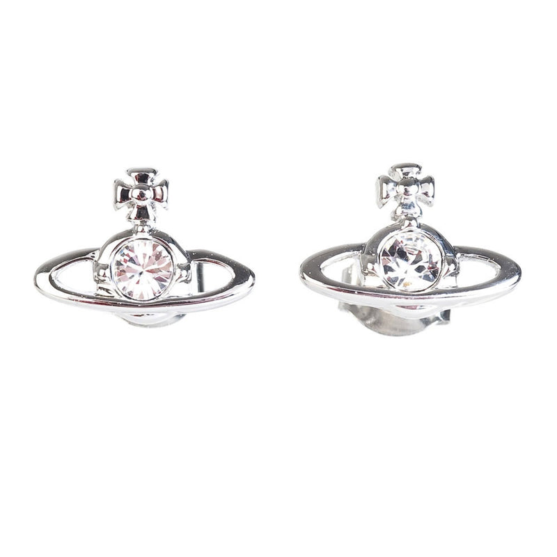 Vivienne Westwood Nano Solitaire Earrings, Rhodium Plated