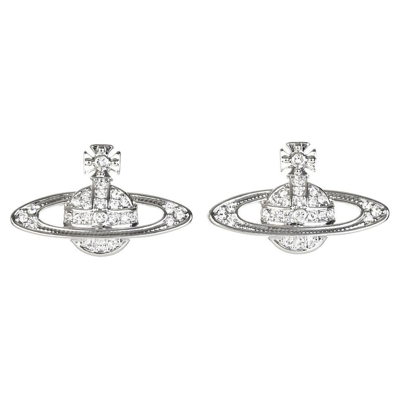 Vivienne Westwood Mini Bas Relief Earrings, Rhodium Plated