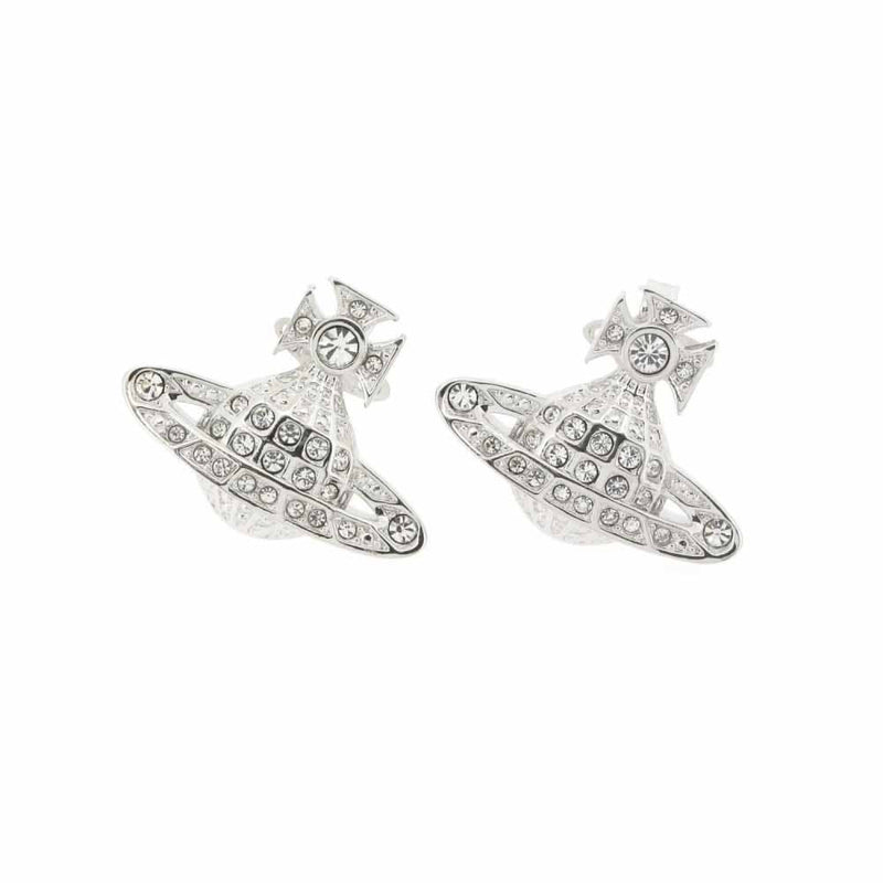 Vivienne Westwood Minnie Bas Relief Earrings, Rhodium Plated