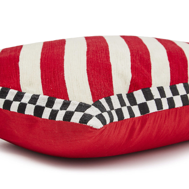 Mackenzie-Childs Candy Stripe & Checks Lumbar Pillow