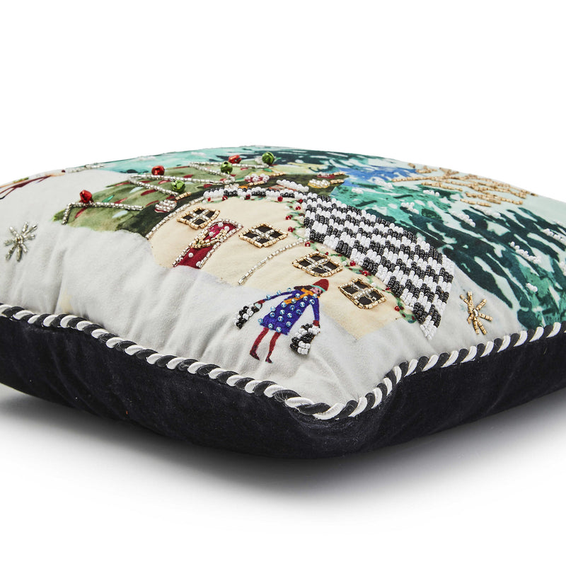 Mackenzie-Childs Holiday Scene Throw Pillow