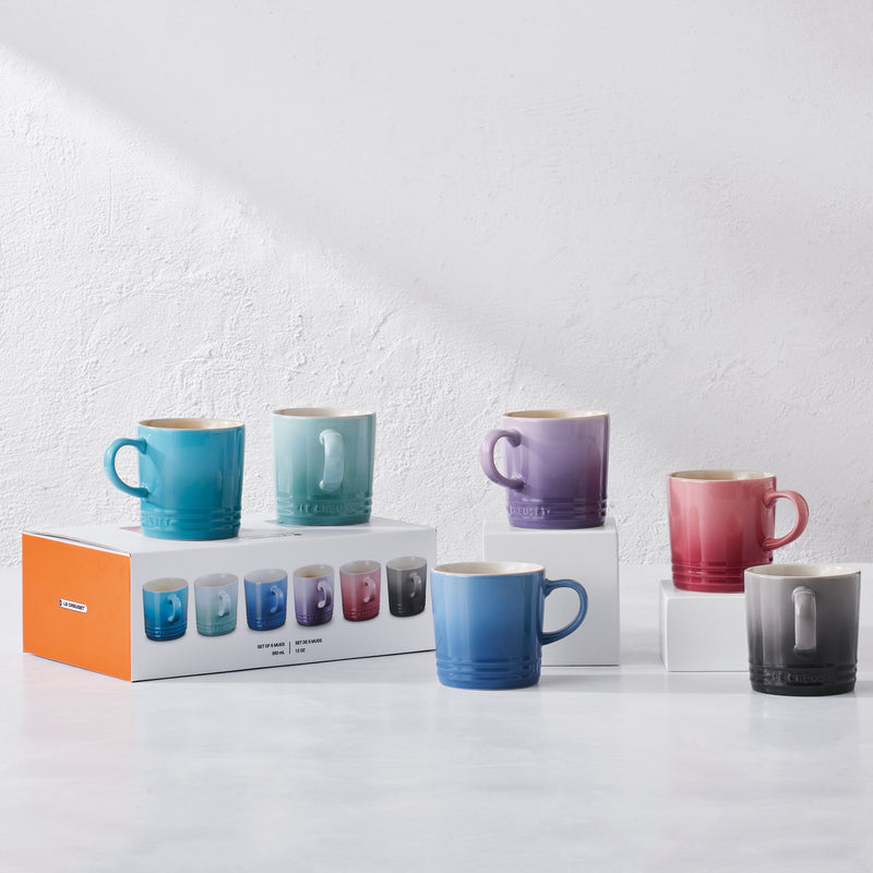 Le Creuset Stoneware Set of 6 Pastel Mugs 350ml