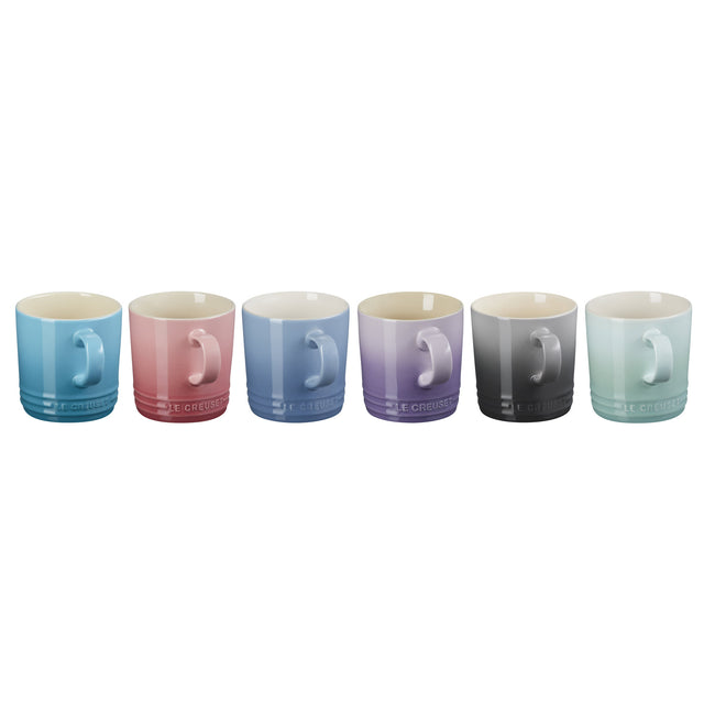 Le Creuset Stoneware Set of 6 Pastel Mugs 350ml
