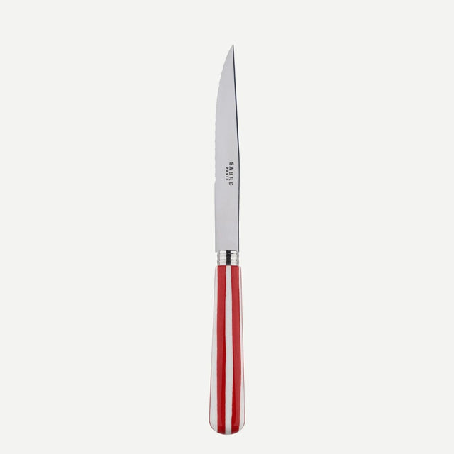 Sabre White Stripe Red 23cm Steak Knife