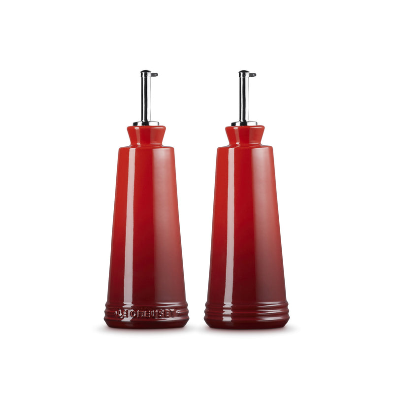 Le Creuset Signature Stoneware Oil & Vinegar Set 330ml Cerise