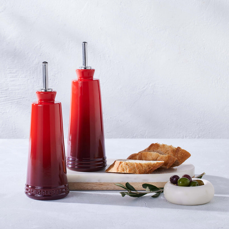 Le Creuset Signature Stoneware Oil & Vinegar Set 330ml Cerise