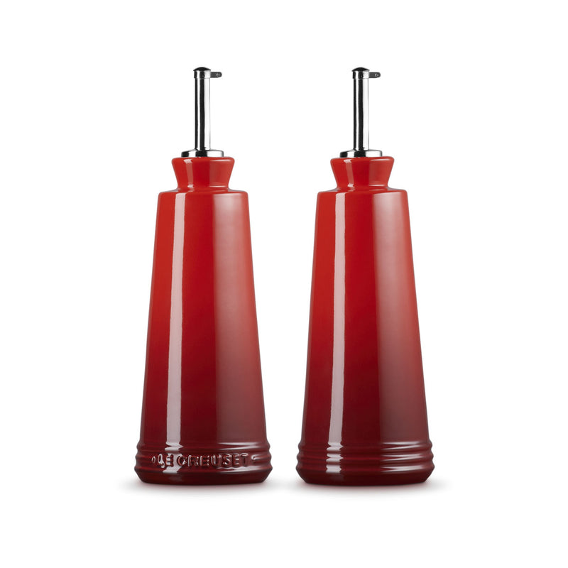 Le Creuset Signature Stoneware Oil & Vinegar Set 330ml Cerise