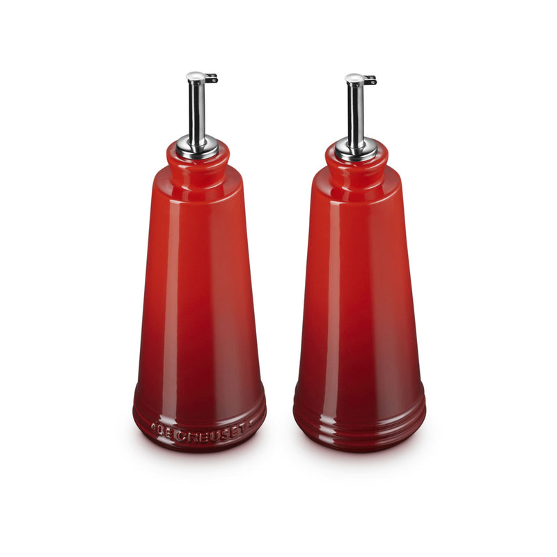 Le Creuset Signature Stoneware Oil & Vinegar Set 330ml Cerise