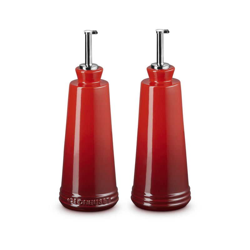 Le Creuset Signature Stoneware Oil & Vinegar Set 330ml Cerise