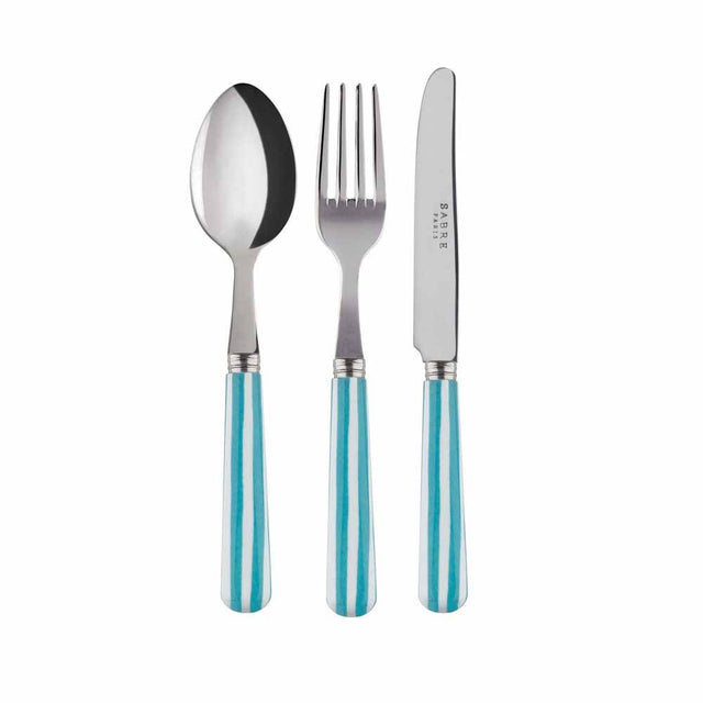 Sabre White Stripe Turquoise Children's Set