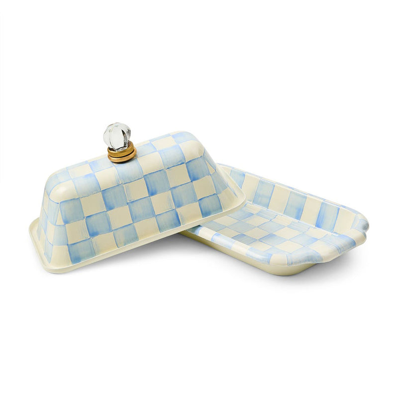 Mackenzie-Childs Sky Check Butter Box