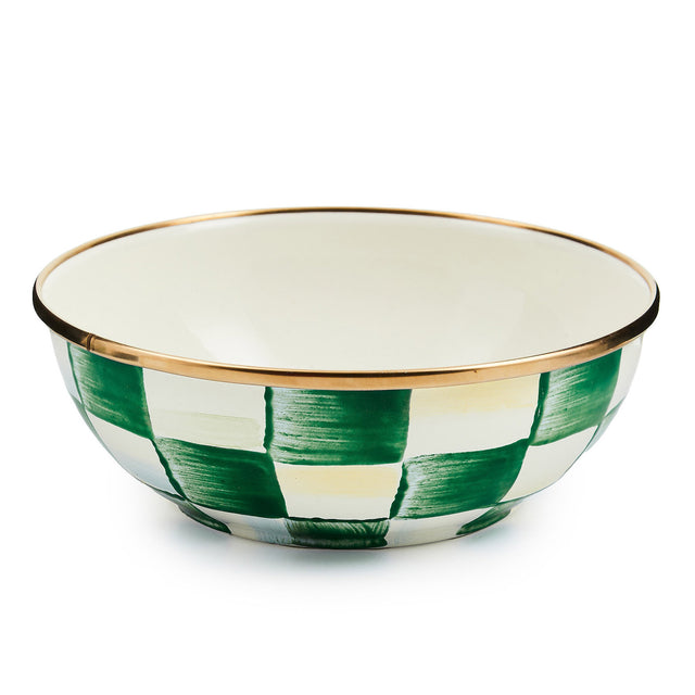Mackenzie-Childs Emerald Check Everyday Bowl