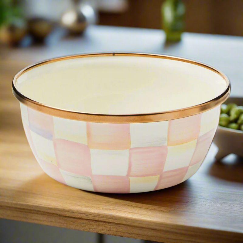 Mackenzie-Childs Rosy Check Everyday Bowl