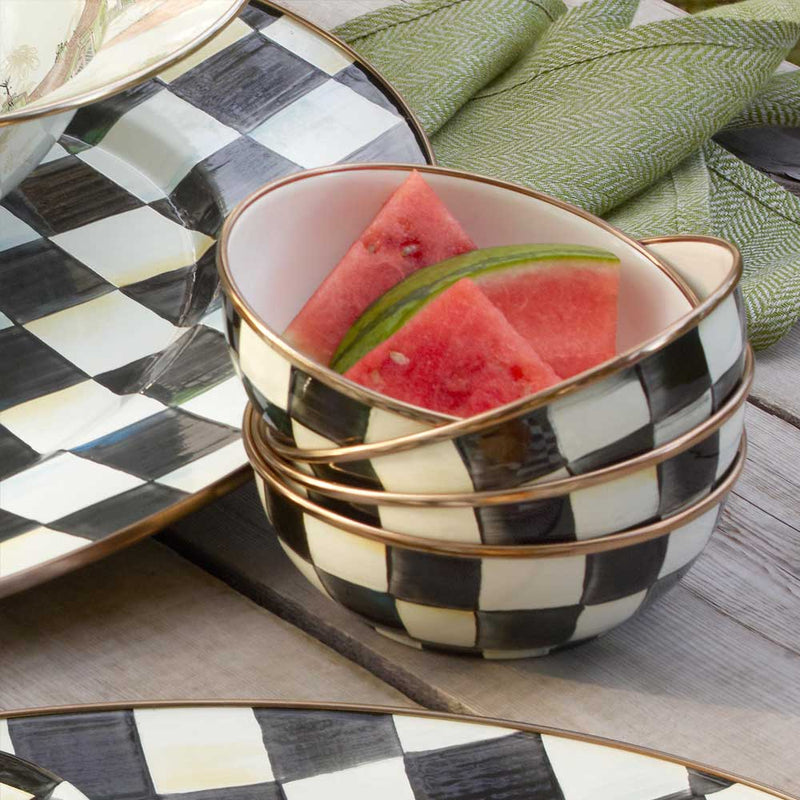 Mackenzie Childs Courtly Check Enamel Everyday Bowl #5