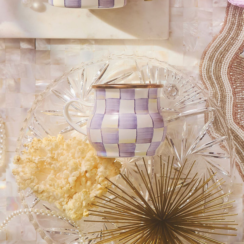 Mackenzie Childs Violet Check Mug