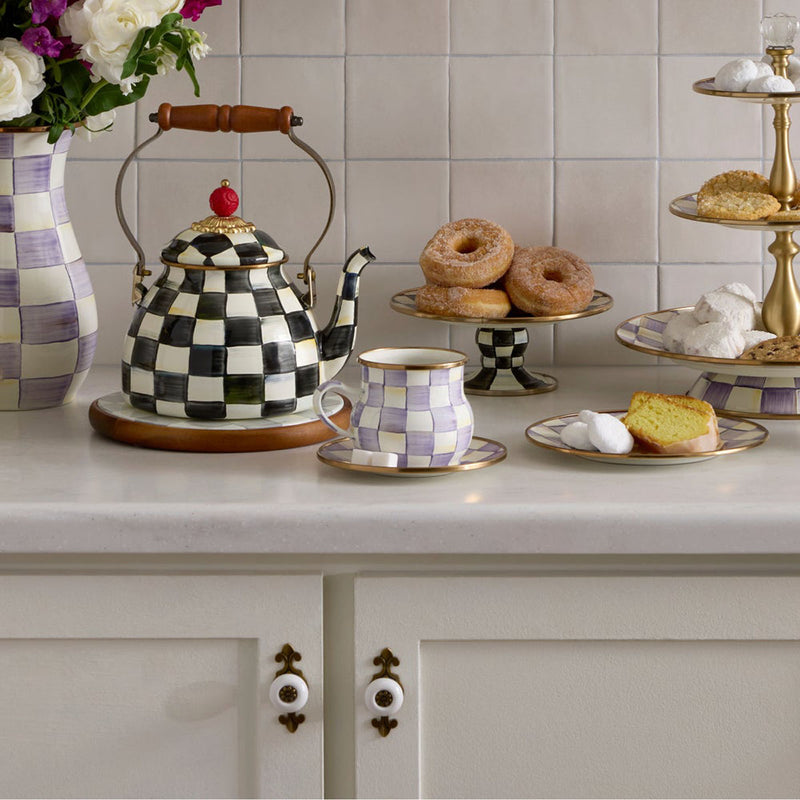 Mackenzie Childs Violet Check Mug