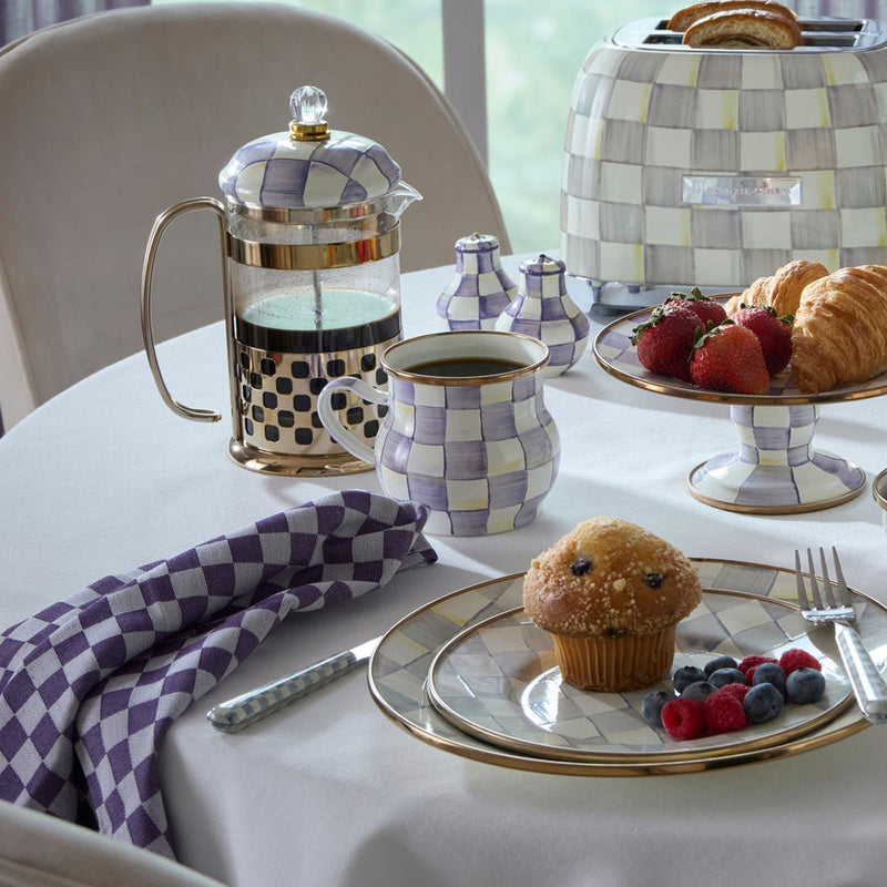Mackenzie Childs Violet Check Mug