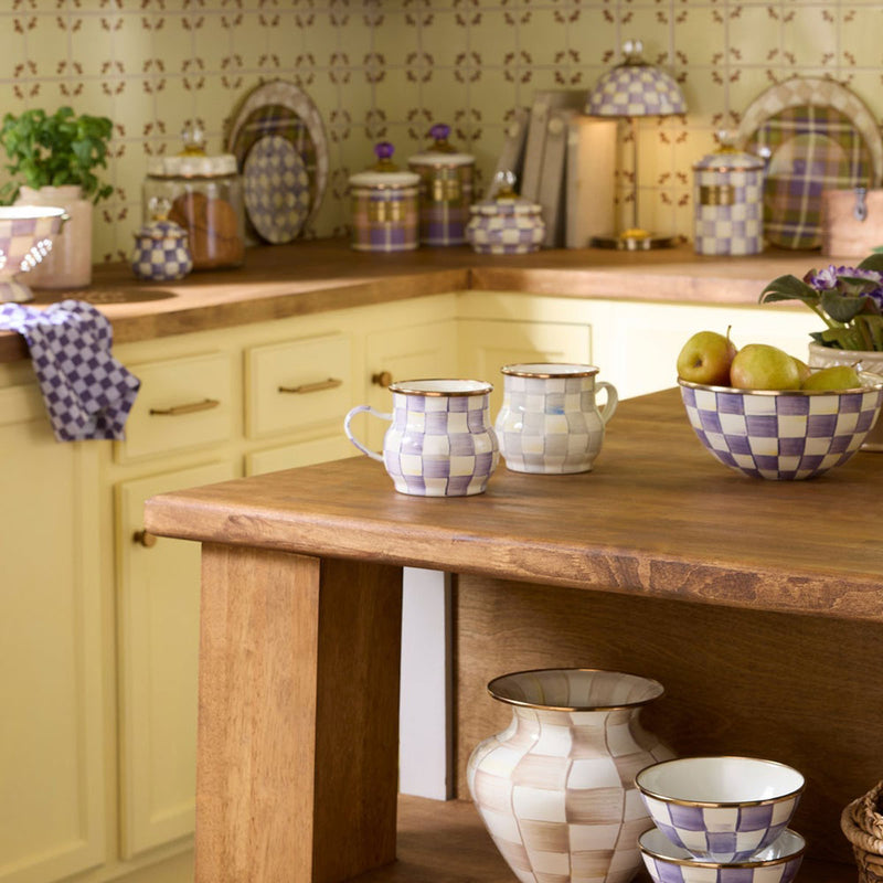 Mackenzie Childs Violet Check Mug