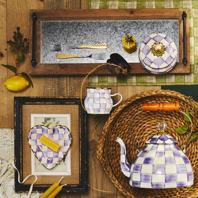 Mackenzie Childs Violet Check Mug