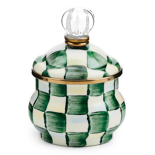 Mackenzie-Childs Emerald Check Sugar Bowl