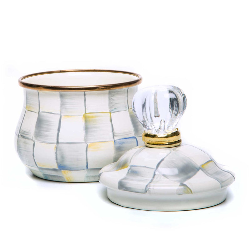 Mackenzie-Childs Sterling Check Enamel Lidded Sugar Bowl
#2