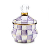 Mackenzie Childs Violet Check Lidded Sugar Bowl