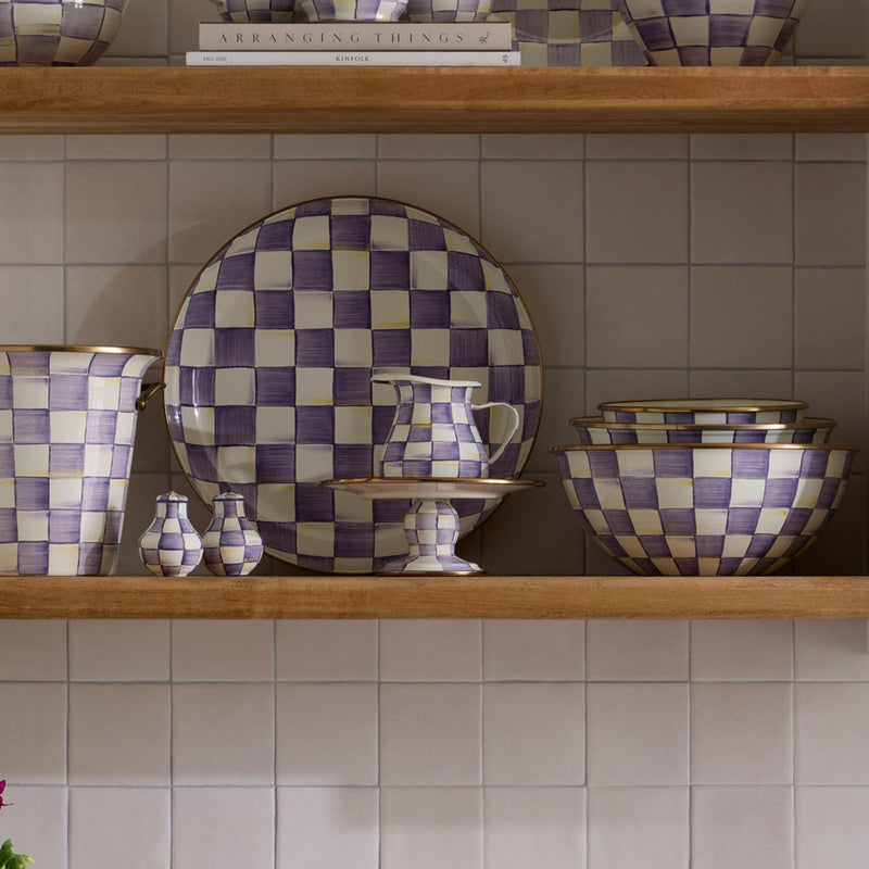 Mackenzie Childs Violet Check Creamer