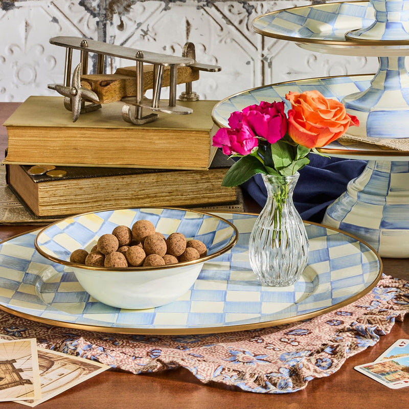 Mackenzie-Childs Sky Check Serving Platter