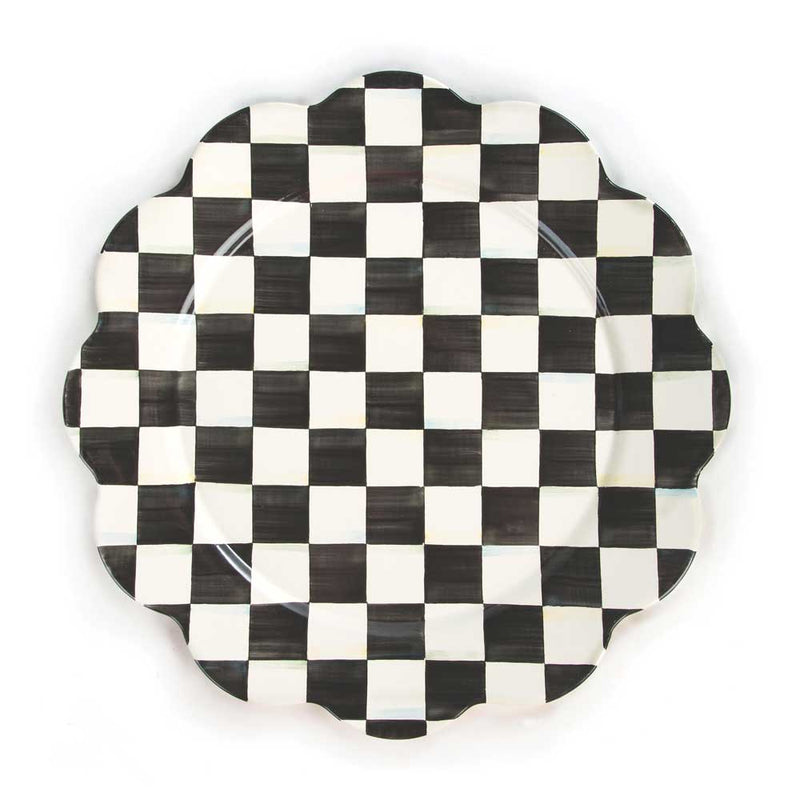 Mackenzie-Childs Courtly Check Enamel Petal Platter