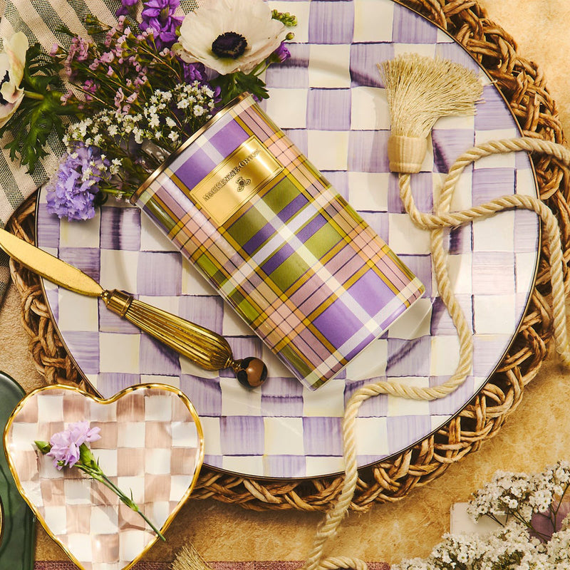 Mackenzie Childs Violet Check Serving Platter