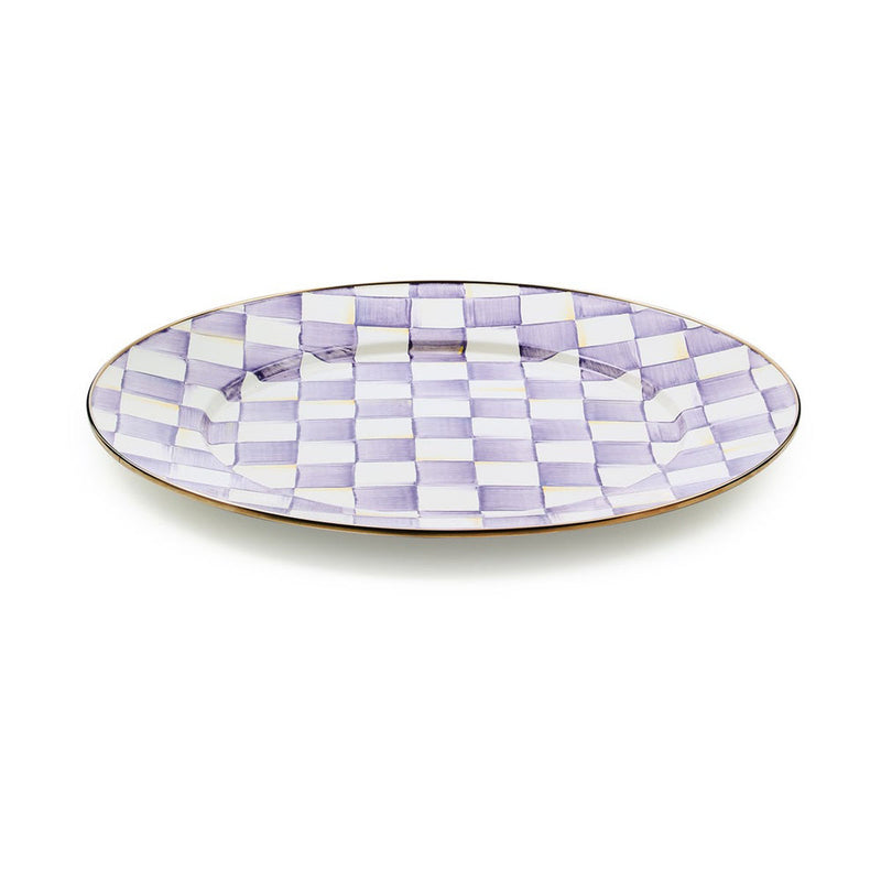 Mackenzie Childs Violet Check Serving Platter